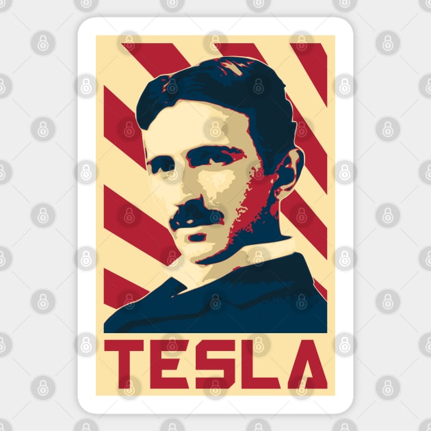 Nikola Tesla Retro Sticker by Nerd_art